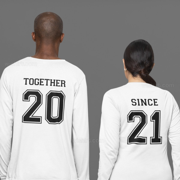 Matching Long Sleeve T-shirts Together Since - Custom Year