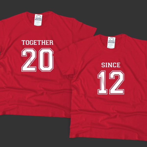 Together Since Women's Large Size T-shirt - Custom Year