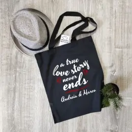 Saco de Pano A True Love Story com Nomes Personalizáveis