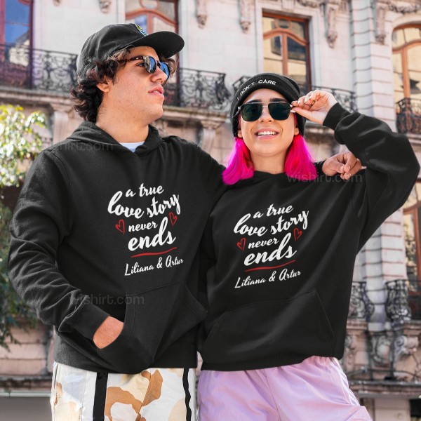 A True Love Story with Customizable Names Hoodie