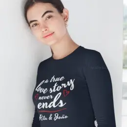 True Love Story with Custom Names Women's Long Sleeve Tshirt