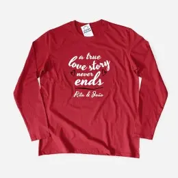 True Love Story Custom Names Plus Size Long Sleeve T-shirt