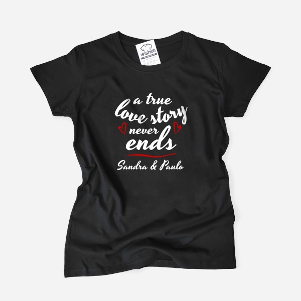 A True Love Story with Customizable Names Women's T-shirt