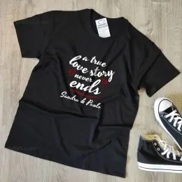 A True Love Story with Custom Names Large Size T-shirt