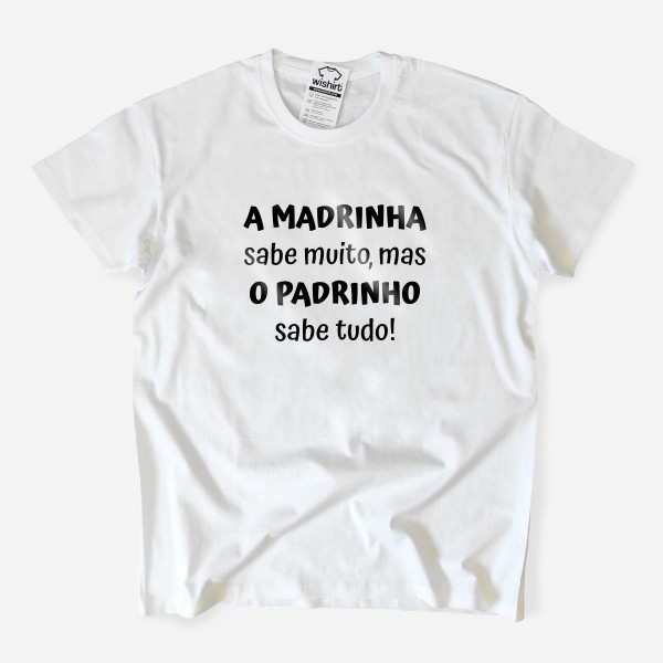 T-shirt Tamanho Grande Padrinho sabe tudo