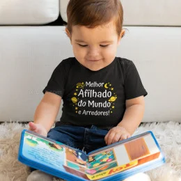 T-shirt Melhor Afilhada do Mundo e Arredores para Bebé