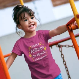 T-shirt Melhor Afilhado do Mundo e Arredores para Criança