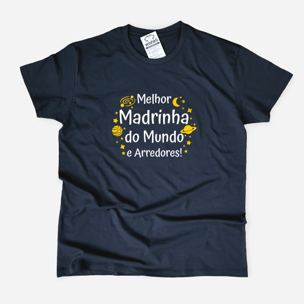 T-shirt Tamanho Grande Melhor Madrinha do Mundo e Arredores