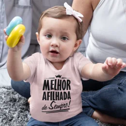 T-shirt Melhor Afilhado de Sempre para Bebé