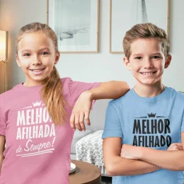 T-shirt Melhor Afilhada de Sempre para Criança