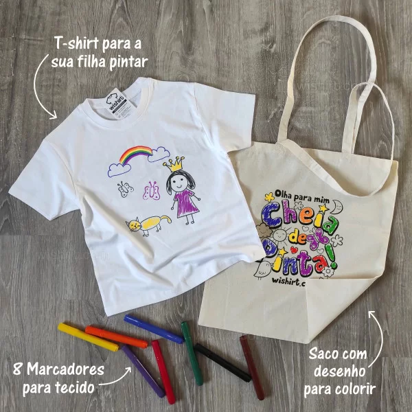 KIT CAMISETA PARA PINTAR - MENINA