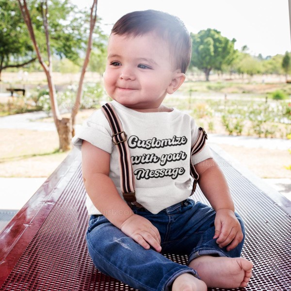 T-shirt com Mensagem Personalizável para Bebé