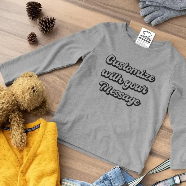 T-shirt Manga Comprida com Mensagem Personalizável Criança T-shirt Manga Comprida com Mensagem Personalizável Criança