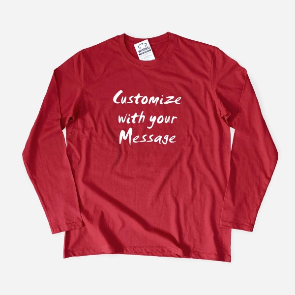 Large Size Long Sleeve T-shirt with Customizable Message