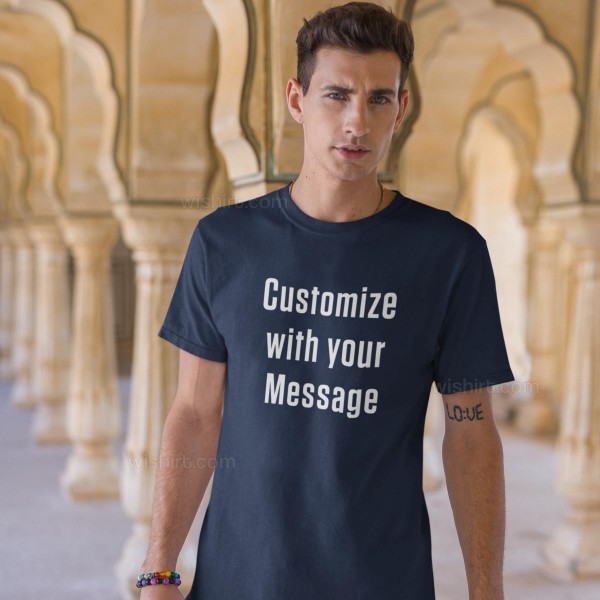 T-shirt com Mensagem Personalizável para Homem