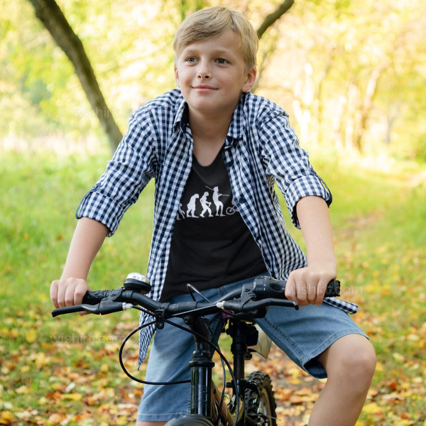 T-shirt Bicycle Evolution para Criança