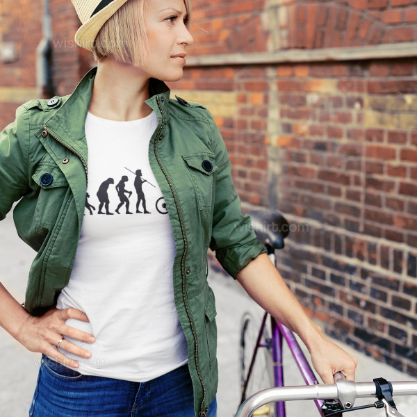 T-shirt Bicycle Evolution para Mulher