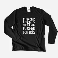 T-shirt Manga Comprida Ela Come por Dois para Homem