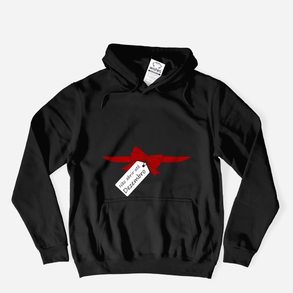 Sweatshirt com Capuz Grávida Não Abrir até Mês Editável