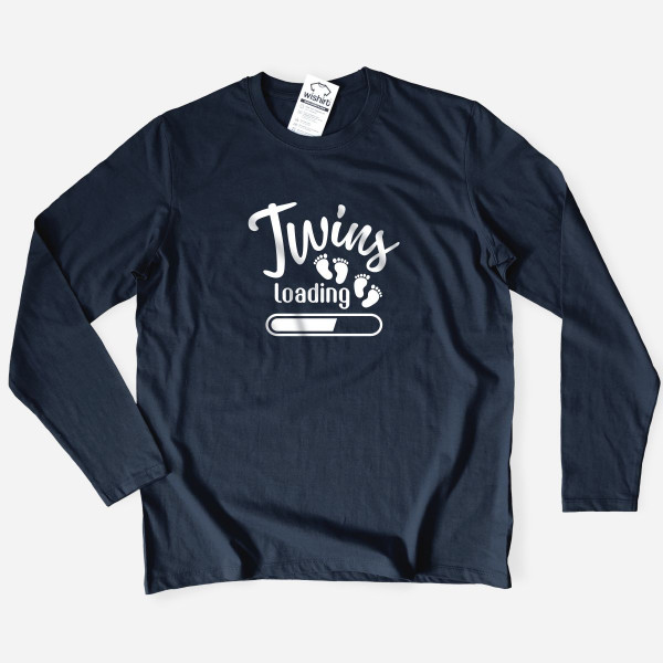 Twins Loading Large Size Long Sleeve T-shirt Pregnant Woman