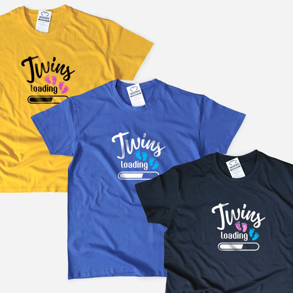 T-shirt Tamanho Grande para Grávida Twins Loading