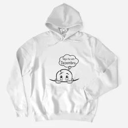 Sweatshirt Capuz Plus Size Grávida Vejo-te em - Mês Editável