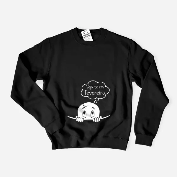 Sweatshirt for Pregnant Woman Vejo-te em - Custom Month Sweatshirt for Pregnant Woman Vejo-te em - Custom Month