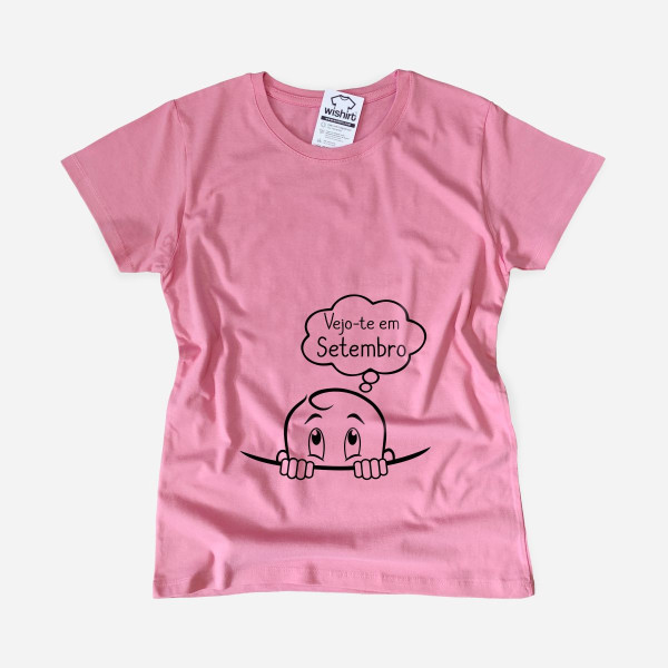 T-shirt for Pregnant Woman Vejo-te em - Customizable Month
