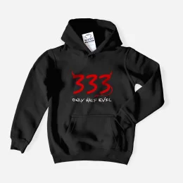Sweatshirt com Capuz 333 Only Half Evil para Criança