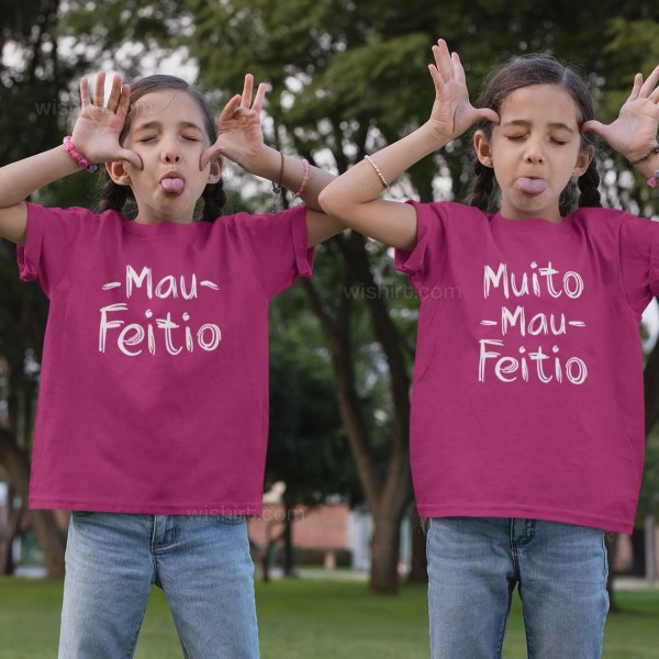 Conjunto de T-shirts Mau Feitio para Irmãs e Gémeas