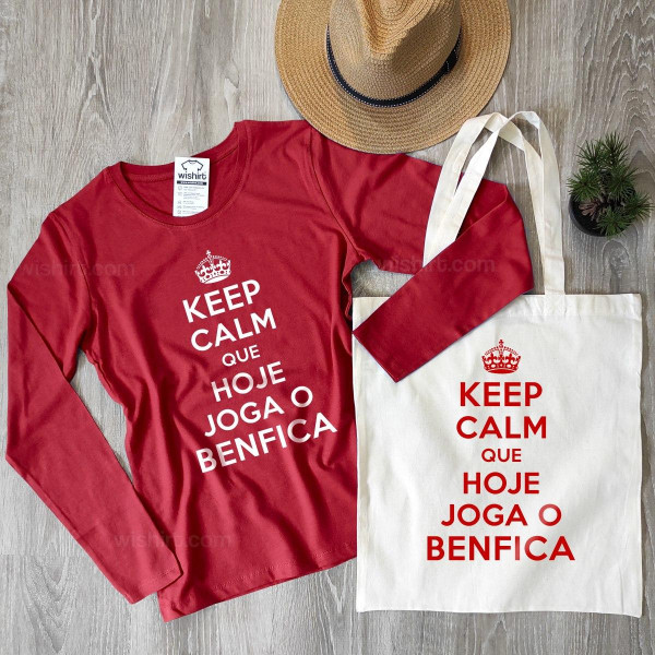 T-shirt de Manga Comprida Keep Calm Benfica para Mulher