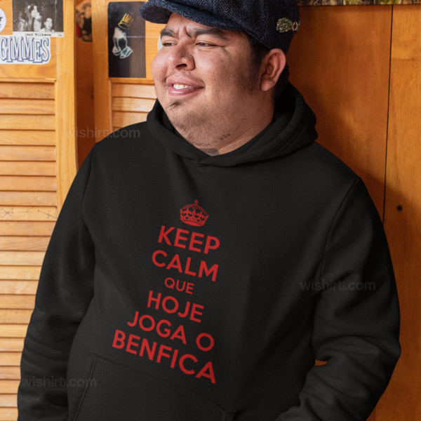 Sweatshirt com Capuz Tamanho Grande Keep Calm Benfica