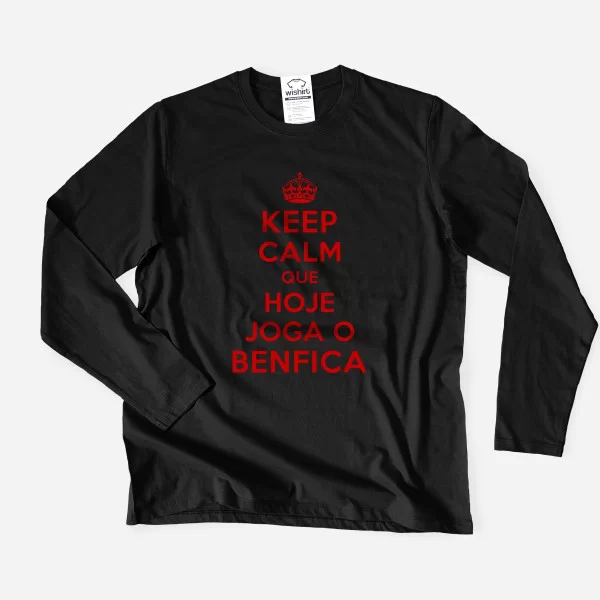 T-shirt de Manga Comprida Keep Calm Benfica para Homem T-shirt de Manga Comprida Keep Calm Benfica para Homem