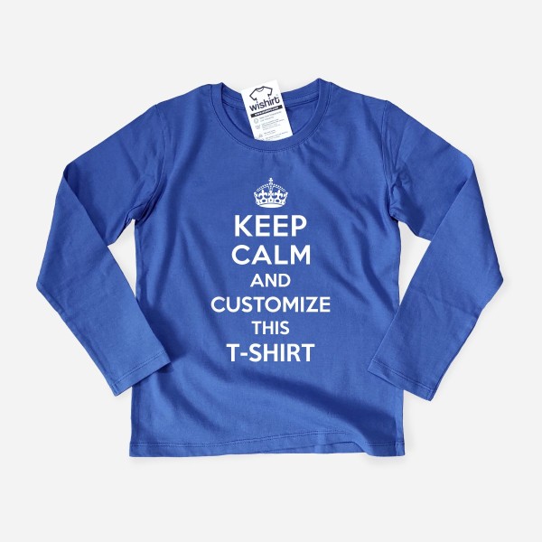 T-shirt Manga Comprida Keep Calm Personalizável para Criança