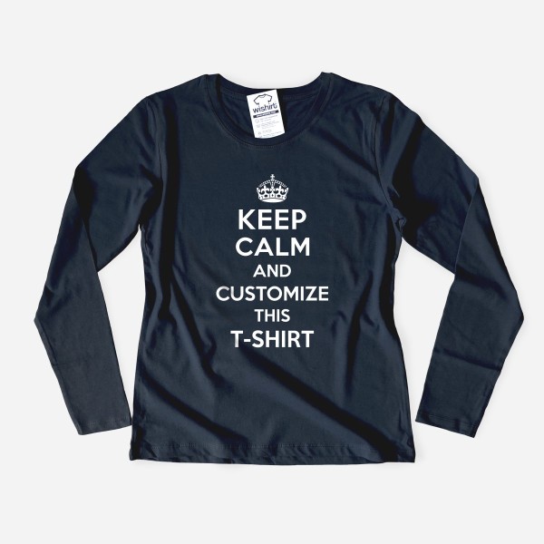 Keep Calm Customizable Women's Long Sleeve T-shirt