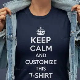 T-shirt Manga Comprida Keep Calm Personalizável para Mulher