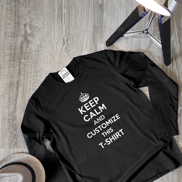 Keep Calm Customizable Large Size Long Sleeve T-shirt