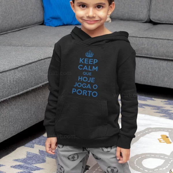 Sweatshirt com Capuz Keep Calm Porto para Criança Sweatshirt com Capuz Keep Calm Porto para Criança