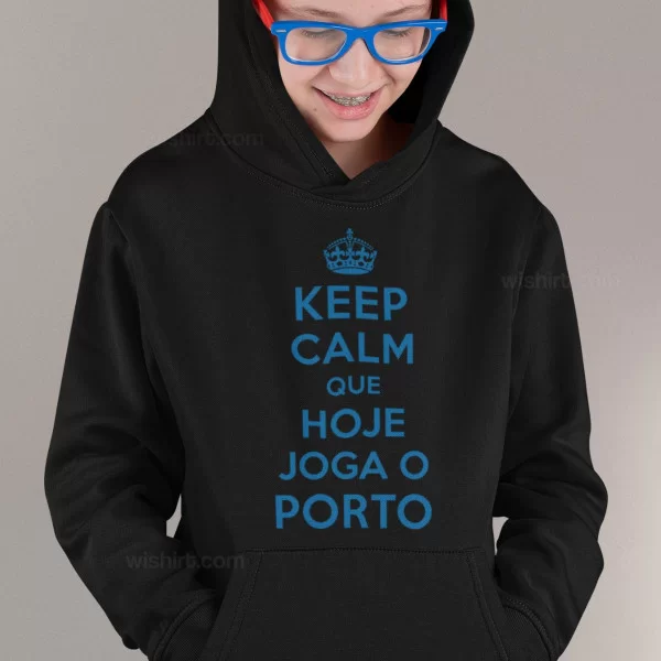 Sweatshirt com Capuz Keep Calm Porto para Criança Sweatshirt com Capuz Keep Calm Porto para Criança