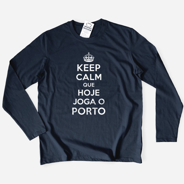 T-shirt Manga Comprida Tamanho Grande Keep Calm Porto