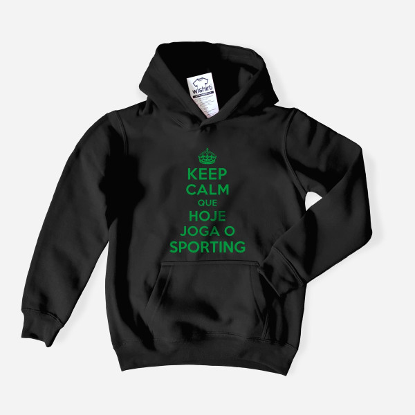 Sweatshirt com capuz Keep Calm Sporting para Criança