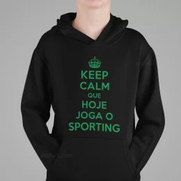 Sweatshirt com capuz Keep Calm Sporting para Criança