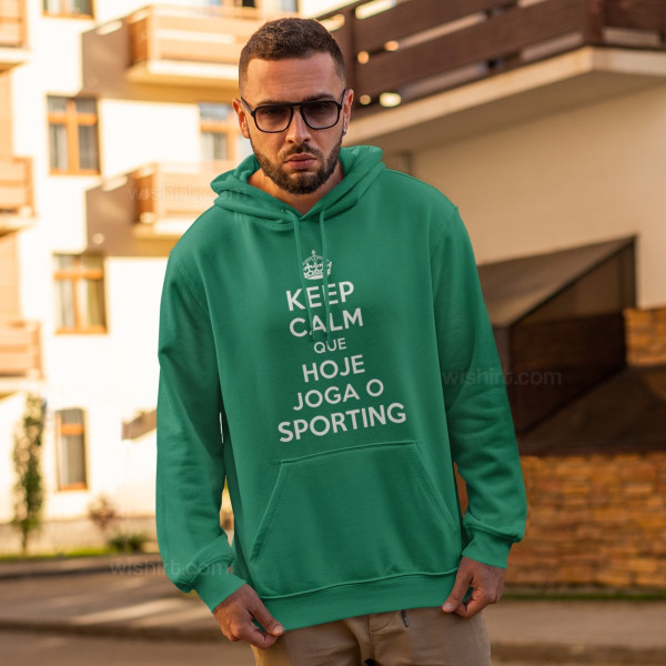 Sweatshirt com Capuz Keep Calm Sporting