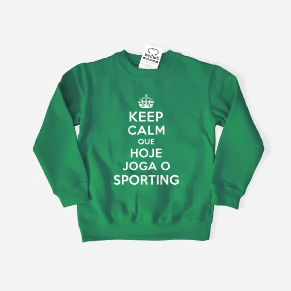 Sweatshirt Keep Calm Sporting para Criança Sweatshirt Keep Calm Sporting para Criança