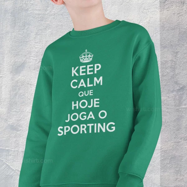 Sweatshirt Keep Calm Sporting para Criança Sweatshirt Keep Calm Sporting para Criança