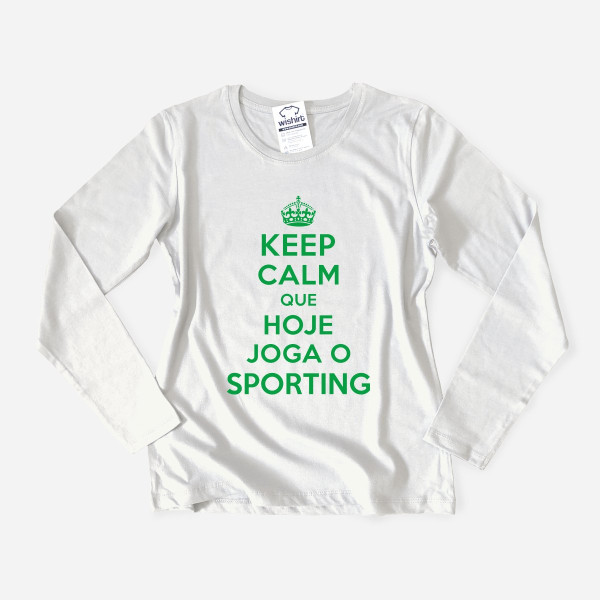 T-shirt de Manga Comprida Keep Calm Sporting para Mulher