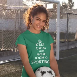 T-shirt Keep Calm Sporting para Mulher