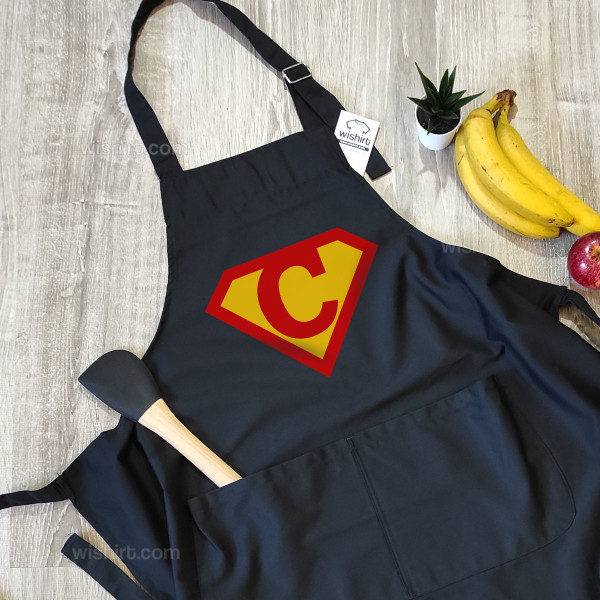 Customizable Letter Superman Apron