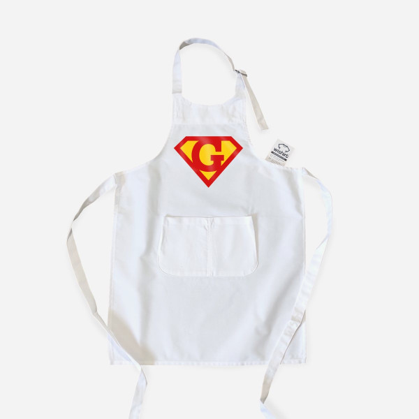 Customizable Letter Superman Apron for Kids