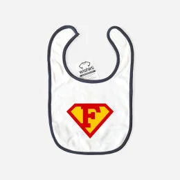 Customizable Letter Superman Bib